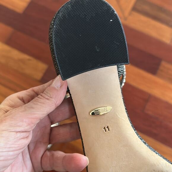 Badgley Mischka Silver Diamond Block Heels Cocktail Party Glam Glitter Size 11 - Picture 5 of 7